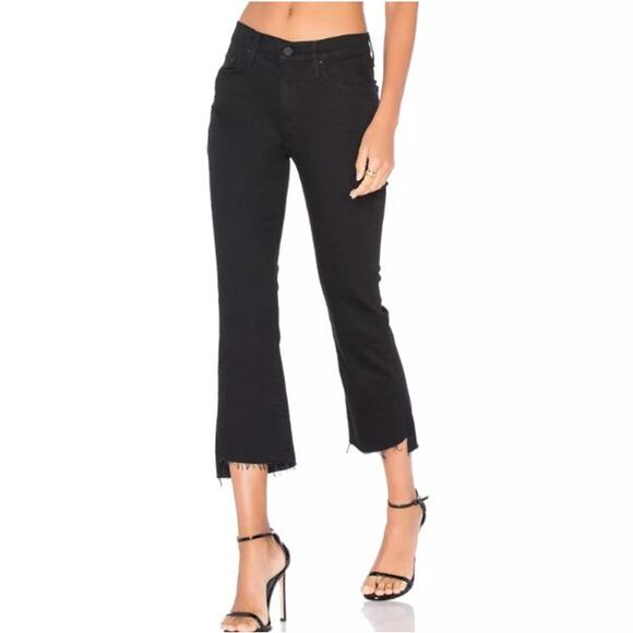 MOTHER The Insider Crop Step Fray Jeans High Rise Bootcut Leg Not Guilty Size 25 - Picture 6 of 9